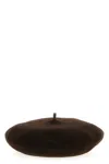 Brunello Cucinelli Wool Monili Beret In Brown