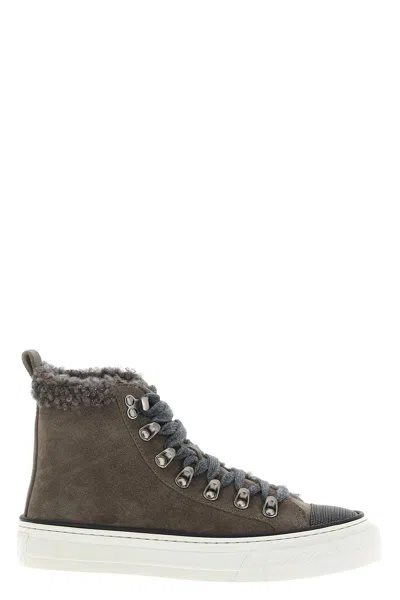 Brunello Cucinelli Women 'precious Toe' Sneakers In Gray