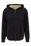 Brunello Cucinelli Cotton-silk Sweatshirt Topwear In Black
