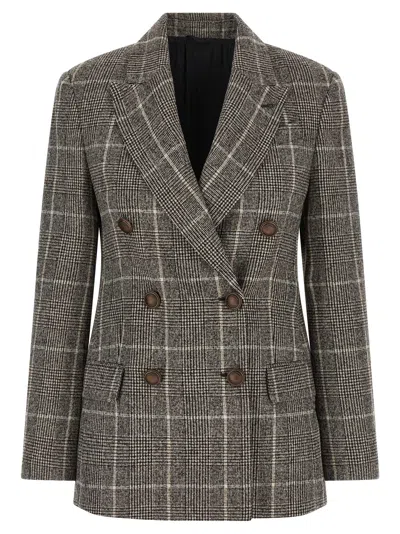 BRUNELLO CUCINELLI BRUNELLO CUCINELLI WOMEN PRINCE OF WALES BLAZER