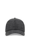 Brunello Cucinelli Women Prince Of Wales Fabric Baseball Hat With Shiny Band In Gray