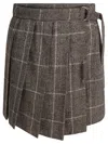 Brunello Cucinelli Women Prince Of Wales Miniskirt In Brown