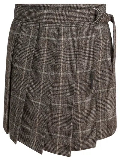 BRUNELLO CUCINELLI BRUNELLO CUCINELLI WOMEN PRINCE OF WALES MINISKIRT