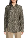 Brunello Cucinelli Women's Printed Silk Shirt In Multi