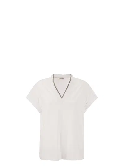 Brunello Cucinelli Women's Pure Cotton T-shirt Elegance