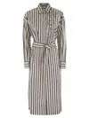 Brunello Cucinelli Women's Striped Midi Dress In Multicolor