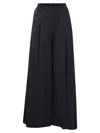 Brunello Cucinelli Women's Relaxed Light Cotton Trousers In Blue