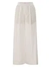 Brunello Cucinelli Women's Loose Fit Cotton Trousers In White