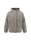 Brunello Cucinelli Women Reversible Down Jacket In Gray