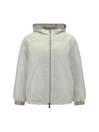 Brunello Cucinelli Women Reversible Down Jacket In White