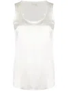 Brunello Cucinelli Stretch-silk Satin Reversible Tank Top In White