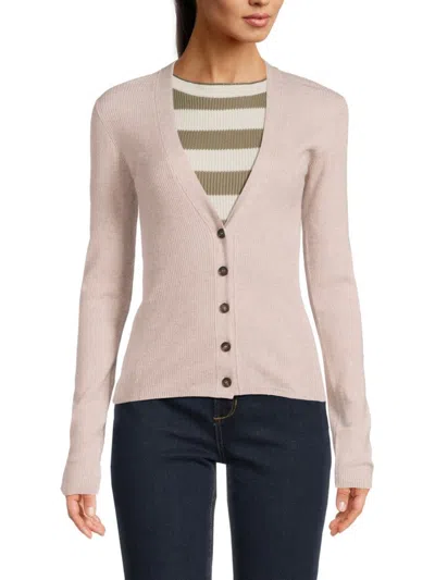 BRUNELLO CUCINELLI WOMEN'S RIB-KNIT CASHMERE-BLEND CARDIGAN