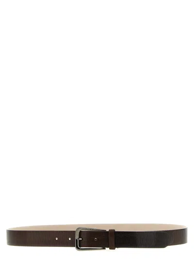 Brunello Cucinelli Women Ribbed Belt In Brown