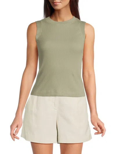 Brunello Cucinelli Women's Ribbed Cotton Tank In Green