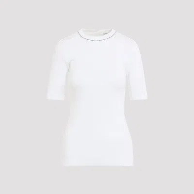 Brunello Cucinelli Kids' Ribbed Crewneck T-shirt In White