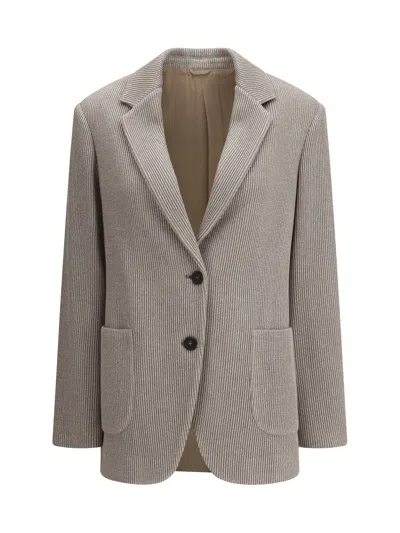 BRUNELLO CUCINELLI BRUNELLO CUCINELLI WOMEN RIBBED DEISGN LUREX JACKET