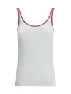 Brunello Cucinelli Women Cotton Top With Shiny Piping In White