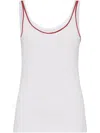 Brunello Cucinelli Women Cotton Top With Shiny Piping In White