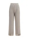 Brunello Cucinelli Ribbed Lurex Pants Elasticized Waistband In Gray