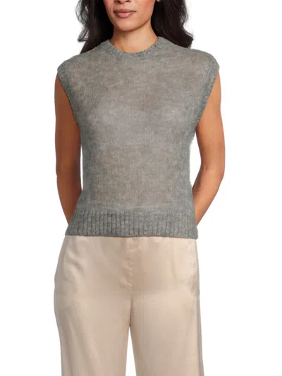 Brunello Cucinelli Women's Ribbed Mohair-blend Sweater Tank In Gray
