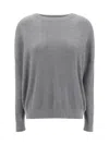 Brunello Cucinelli Ribbed Sweater In Gray