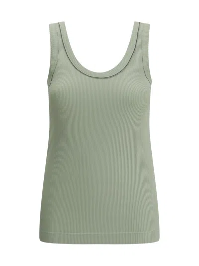 Brunello Cucinelli Women Ribbed Top In Green