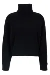 Brunello Cucinelli Black Virgin Wool, Cashmere And Silk Turtleneck Sweater In Black
