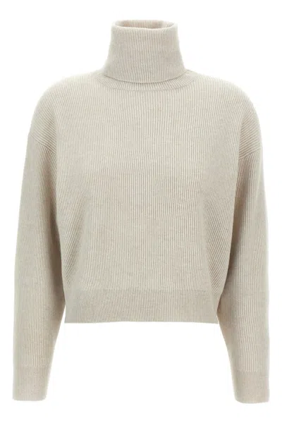 BRUNELLO CUCINELLI BRUNELLO CUCINELLI WOMEN RIBBED TURTLENECK SWEATER
