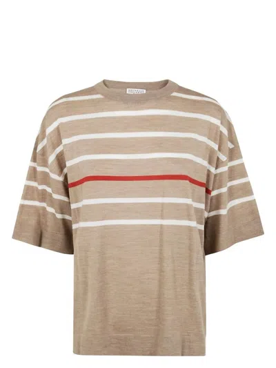 Brunello Cucinelli Women's Round Neck Short Sleeves Sweater