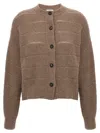 Brunello Cucinelli Rustic Dazzling Net Sweaters And Cardigans Brown