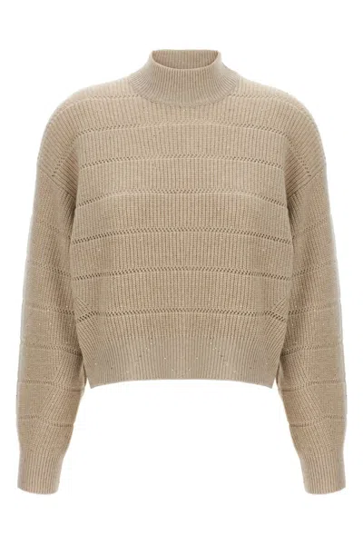 BRUNELLO CUCINELLI BRUNELLO CUCINELLI WOMEN 'RUSTIC DAZZLING NET' CROPPED SWEATER