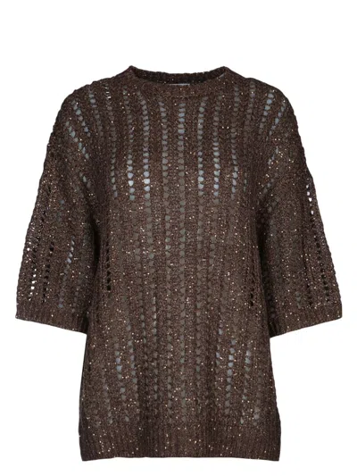 BRUNELLO CUCINELLI WOMEN'S RUSTIC DAZZLING NET JERSEY