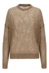 Brunello Cucinelli Mohair-blend Mesh Sweater In Brown