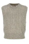 Brunello Cucinelli 'rustic Dazzling Net' Vest In Gray