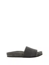 Brunello Cucinelli Grey Suede Slide Sandals With Monile Detail  Woman