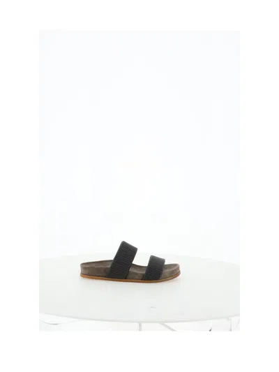 Brunello Cucinelli Flat Sandals  Woman Color Brown In Multicolor