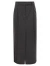 Brunello Cucinelli Women Sartorial Long Skirt In Virgin Wool Canvas In Gray