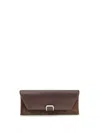Brunello Cucinelli Tailored Clutch With Suede And Metal In Burgundy