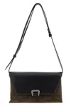 Brunello Cucinelli Suede And Leather Sartorial Cross-body Bag In Brown