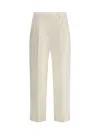 Brunello Cucinelli Sartorial Track Trousers In Virgin Wool Crêpe Fluid Twill In White