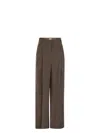 Brunello Cucinelli Women Sartorial Wide Trousers In Fluid Viscose And Linen Twill