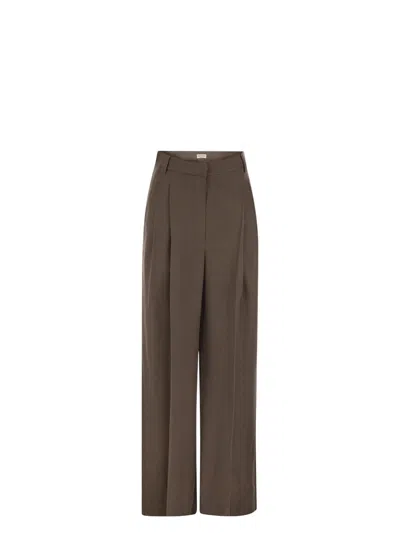 BRUNELLO CUCINELLI WOMEN'S SARTORIAL WIDE TROUSERS