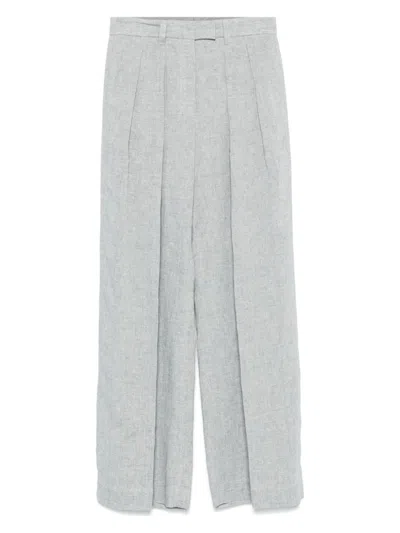 Brunello Cucinelli Women's Sartorial Wide Trousers In Grey