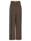 Brunello Cucinelli Women Sartorial Wide Trousers In Fluid Viscose And Linen Twill