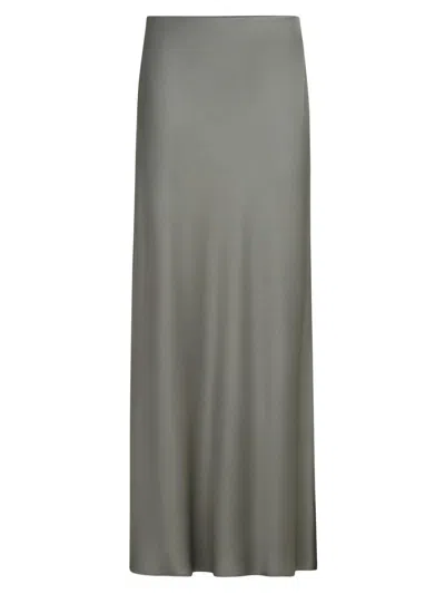 Brunello Cucinelli Women's Satin Cady Fluid Bias Cut Skirt In Gray