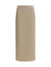 Brunello Cucinelli Women Satin Midi Skirt In Neutral