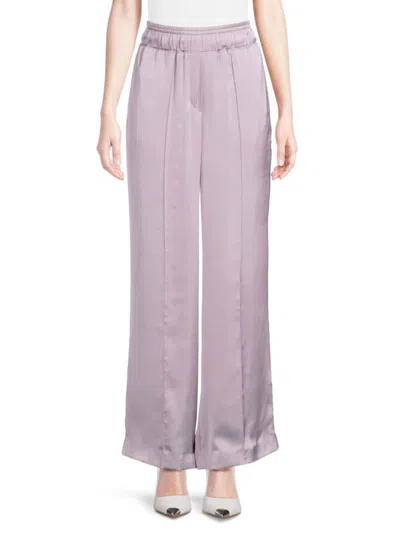 Brunello Cucinelli Women's Satin Straight Pants In Lilac