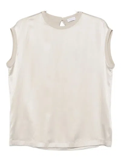 Brunello Cucinelli Women Satin T-shirt