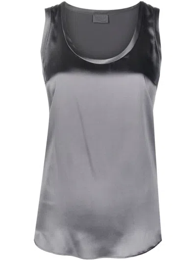 Brunello Cucinelli Women Satin Top In Grey