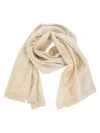 Brunello Cucinelli Women Scarf With Micro-sequins In Cream